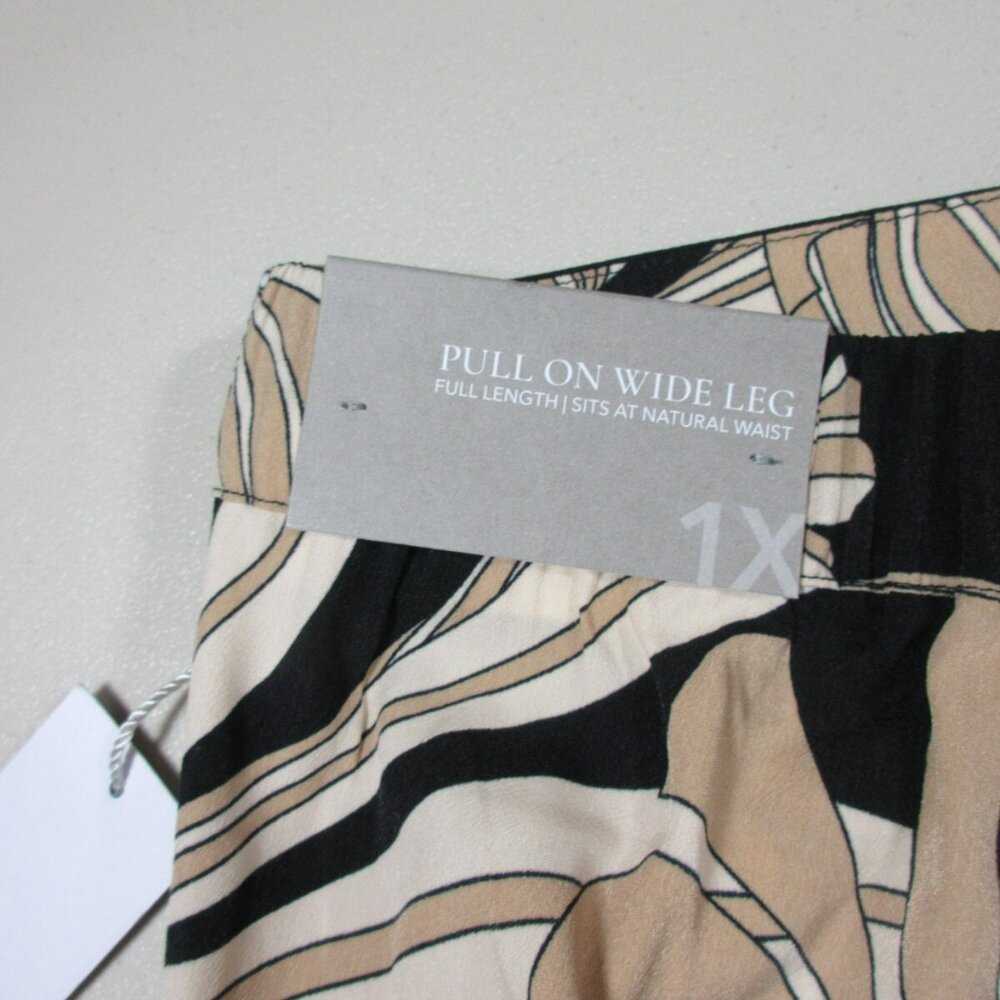 Soft Surroundings womens black beige Yara wide leg Hawaiian pants 1Xx30 NWT - Picture 8 of 11